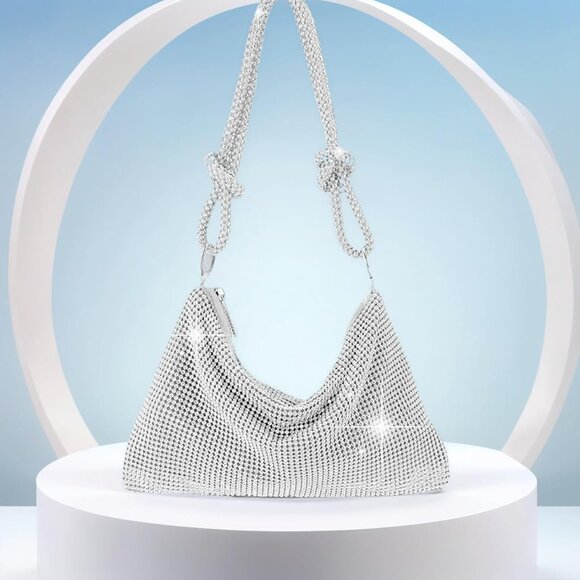 Women Gold Clutch, Rhinestone Gold Purse Wedding,Evening Clutch Purses For Women - Picture 7 of 7